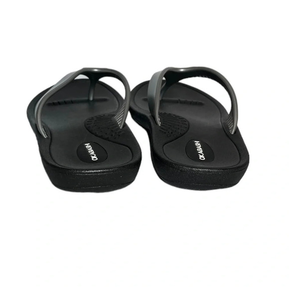 Okabashi | Maui Flip Flops Thongs Sandals Silver Black EUC - Picture 5 of 7